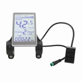Electric Bike LCD Meter 5 Pin 24V 36V 48V 60V Universal E Scooter M5 LCD Panel Screen For 31.8 22.2mm Electric Bikes (Option: default)