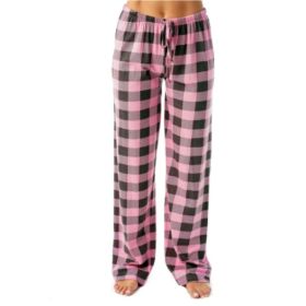 Women's Stretch Plaid Casual Pants With Pockets (Option: Pink-XXL)